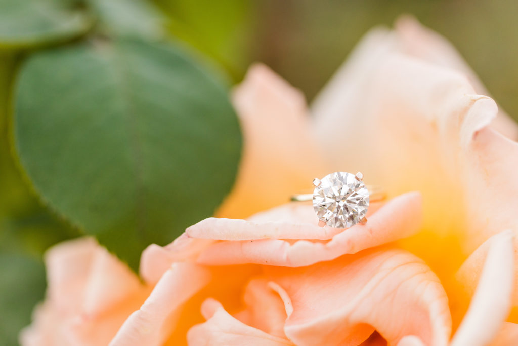 up close image of engagement ring