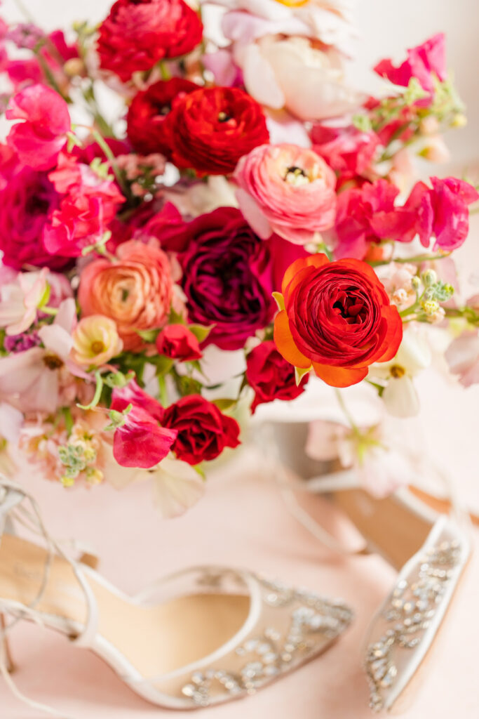 bright bouquet wedding flower arrangement