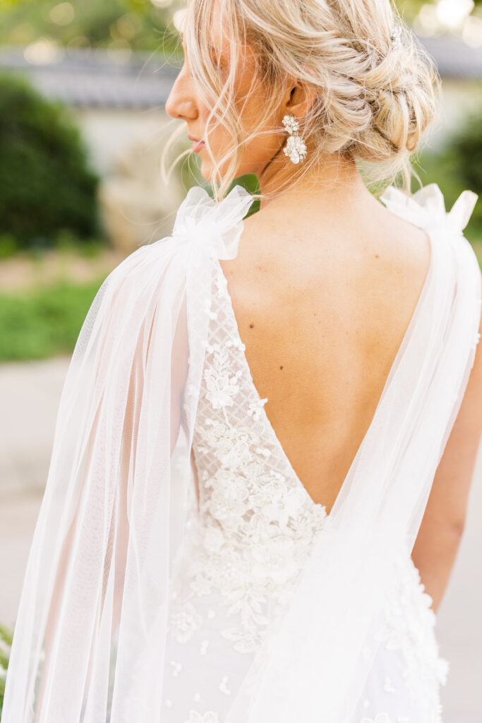 Bold sleeves on a classic wedding gown