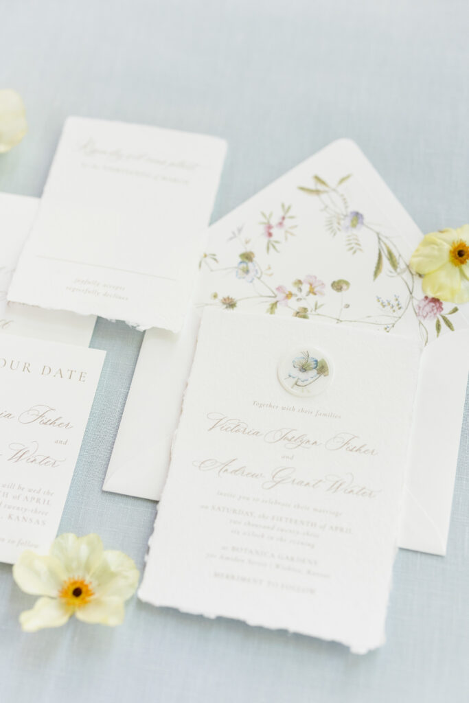 Elegant floral invitation suite