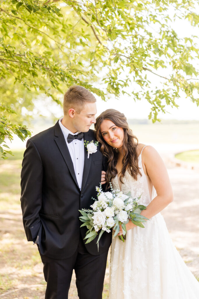 Outdoor couples photos Wichita KS wedding